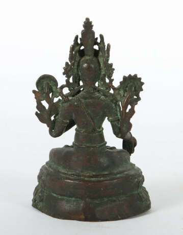 Weiße Tara Tibet, 19. Jh., Bronze, patiniert, deta… - фото 2