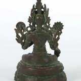 Weiße Tara Tibet, 19. Jh., Bronze, patiniert, deta… - фото 2