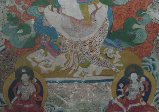 Thangka des Vajrapana mit Gefährtin Tibetisch-Chin… - Foto 4