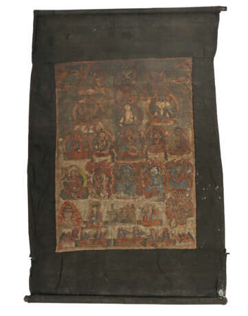 Thangka Wohl Tibet um 1900, Gouache auf Leinen, ze… - photo 2