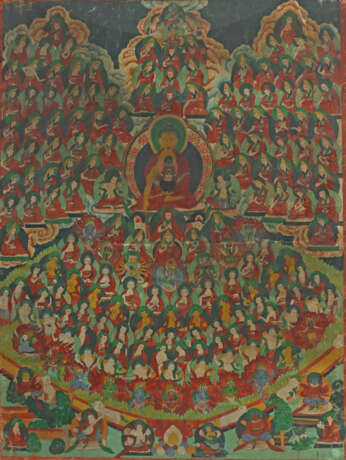 Thangka mit Shakyamuni und 90 Lamas Nepal, um 1900… - photo 1