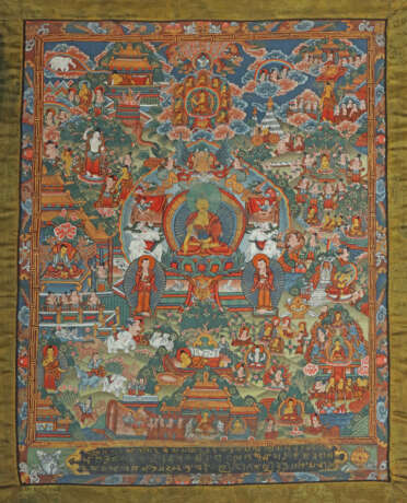 Thangka ''Shakyamunis Lebensgeschichte'' Nepal, 1.… - photo 1
