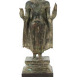 Stehender Buddha Thailand, 20. Jh., Bronze, auf Ho… - photo 1