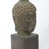 Buddhakopf Thailand, 19. Jh., dickwandige Bronze a… - photo 2