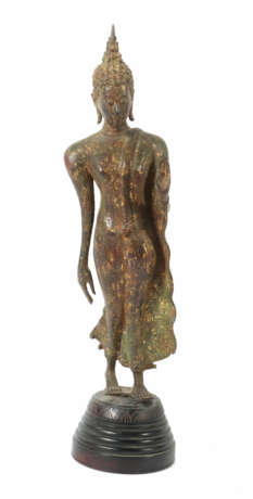 Schreitender Buddha Thailand, 18./19. Jh., Bronze,… - photo 1