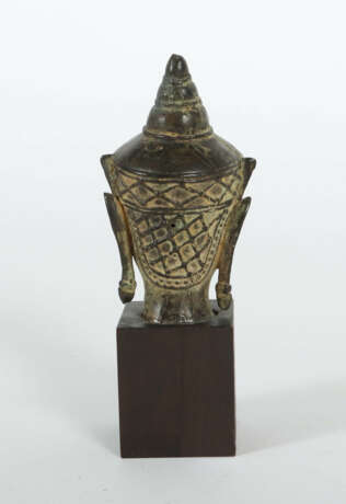 Kleiner Buddhakopf Thailand, 18./19. Jh., Bronze, … - photo 2
