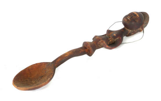 Löffel mit figürlichem Griff DR Kongo, Holz, gesch… - photo 1