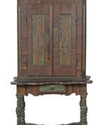 Furniture. Stollenschrank Datierung 1784 aufgemalt in trapezf…