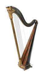 Pedal-Harfe wohl um 1780, diverse Hölzer, teilw. f…