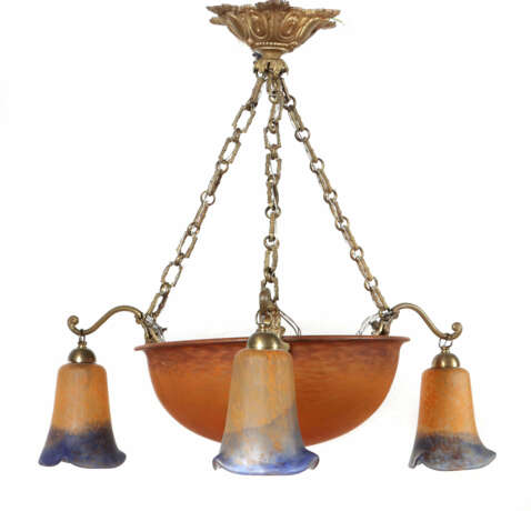 Art Déco-Hängeleuchte in Orange und Blau Frankreic… - photo 1