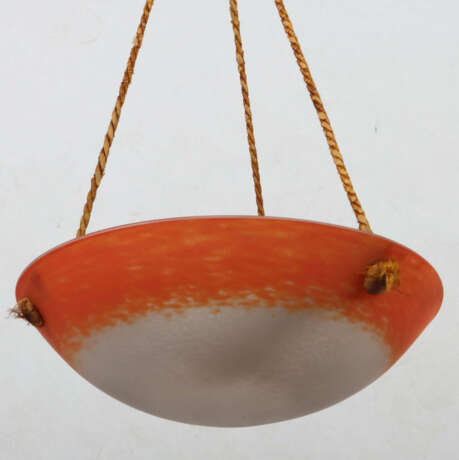 Art Déco-Hängeleuchte in Orange und Weiß Frankreic… - photo 2