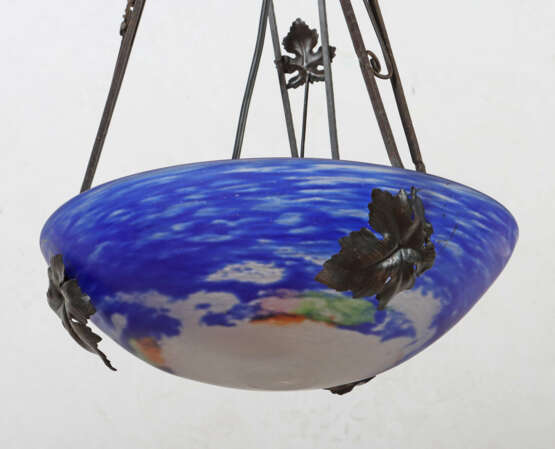 Art Déco-Hängeleuchte in Blau und Weiß 1920er/30er… - photo 2