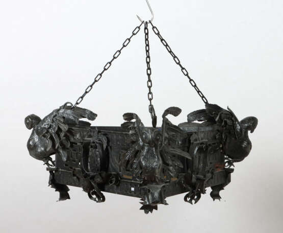 Ein Paar kunstgeschmiedete Hängeleuchten 20. Jh., … - photo 5