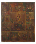 Religious items. Festtagsikone Russland, 19./20. Jh., Mehrfelderiko…