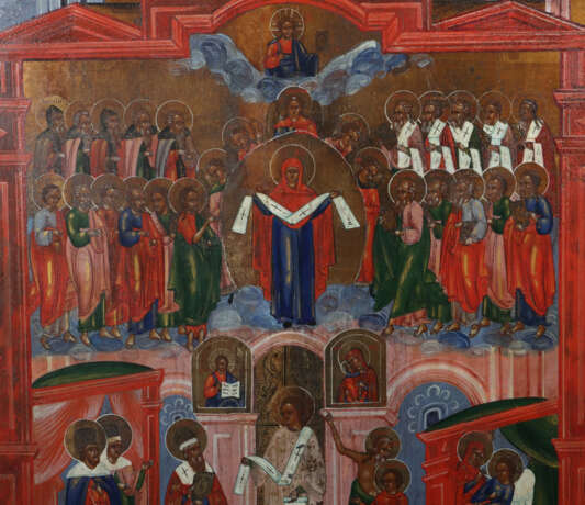 Ikone Muttergottes Pokrow Russland, 19. Jh., mehrf… - Foto 2