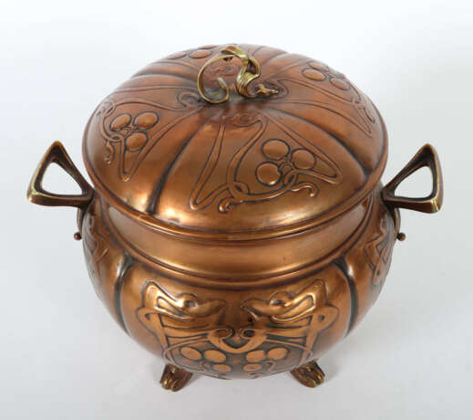 Jugendstil-Bowle Anfang 20. Jh., Messing verkupfer… - photo 2