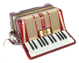 Akkordeon Hohner Student 40 in Rot, Grifftechnik P…