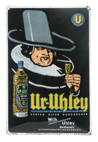 Reklame-Emailleschild ''Ur-Uhley'' Ferro Email, C.… - photo 1