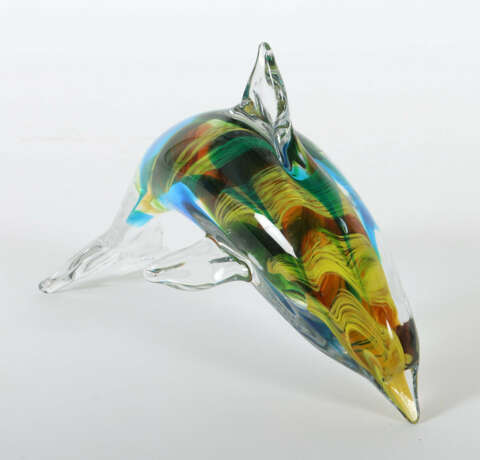 Tierfigur ''Delfin'' 2. Hälfte 20. Jh., farbloses … - Foto 2