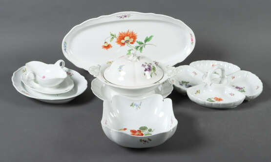 7-tlg. Meissen-Konvolut 1850-1924, Porzellan, glas… - photo 1