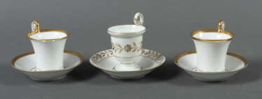 3 variierende Tassen mit Unteren 4x Nymphenburg un…
