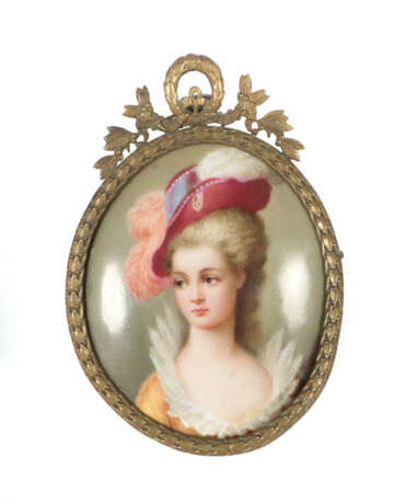 Portraitminiatur Wohl um 1900, Porzellan, glasiert… - photo 1