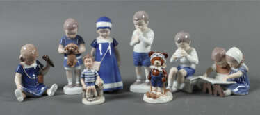 8 variierende Porzellanfiguren 6x Porzellanmanufak…