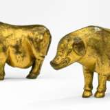 Paar feuervergoldete Eber einer Marici-Gruppe aus Kupferbronze - Foto 1