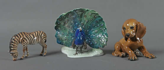 3 Rosenthal-Tierfiguren Nach 1934, Porzellan, glas… - photo 1