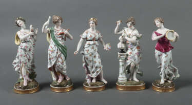 5 Porzellanfiguren ''Die Allegorien der Kunst'' Wo…