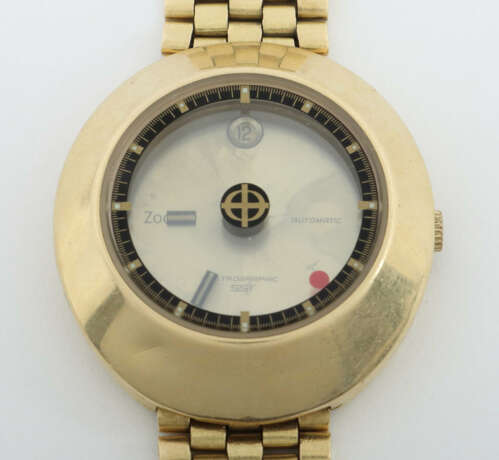 Herrenarmbanduhr Zodiac 1970er Jahre, Gelbgold 750… - Foto 1