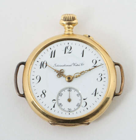 Taschenuhr 20. Jhr., IWC, Gelbgold 750, punziert, … - Foto 1