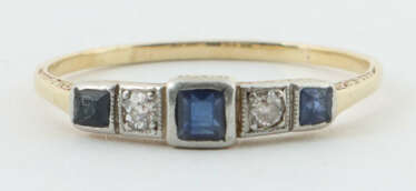 Ring mit Steinen Um 1900, Gelbgold 750, säuregeprü…