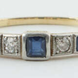 Ring mit Steinen Um 1900, Gelbgold 750, säuregeprü… - Foto 1