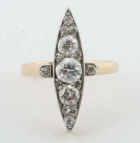 Art Déco-Ring Um 1900, langovaler Ring besetzt mit… - Foto 1