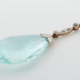 Anhänger Art Déco wohl Aquamarin, ca. 17 ct, mit D… - photo 2