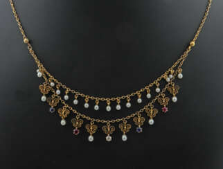 Collier Um 1920, Gelbgold 585, säuregeprüft, bes. …