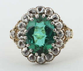 Ring um 1930, Entourage-Ring mit mittig wohl Turma…