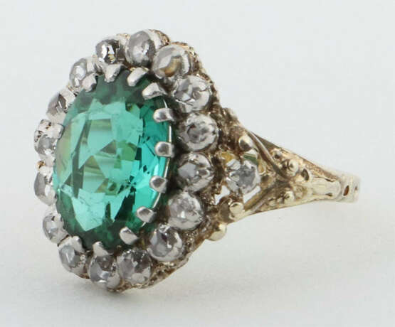 Ring um 1930, Entourage-Ring mit mittig wohl Turma… - photo 2