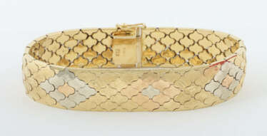 Goldarmband 1960er Jhre, Gelbgold/Weißgold/Rotgold…