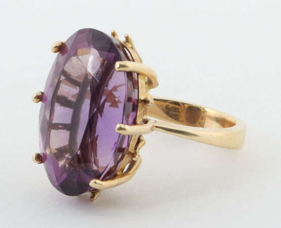 Cocktailring mit Amethyst 1960er Jahre, mit eingef… - photo 2