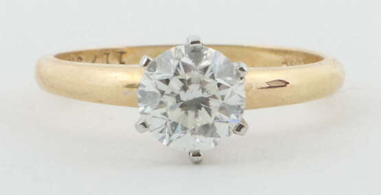 Ring mit Diamant 1960/70er Jahre, Gelbgold/Weißgol… - фото 1