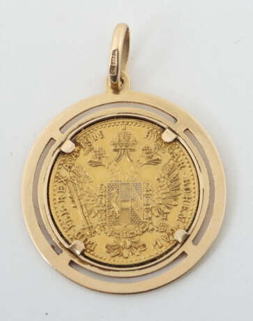 Münzanhänger Gelbgold 986/585, punziert, 1 Ducat, … - photo 2