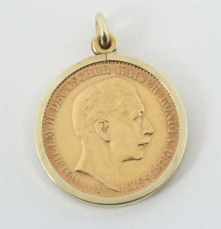 Münzanhänger 20 Reichsmark, Fassung Gelbgold 585, … - photo 1