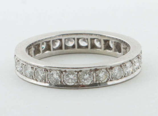 Memoryring Weißgold 750, schlichte Ringschiene vol… - photo 1