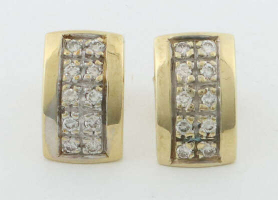 Paar Ohrstecker modern, Gelbgold 585, ca. 2,75 g, … - фото 1
