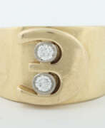 Ювелирные изделия. Ring mit Diamanten modern, Gelbgold 585, ca. 9,51 …