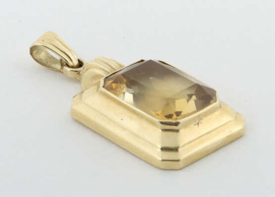 Anhänger mit Citrin modern, Gelbgold 585, punziert… - photo 2