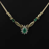 Collier mir Smaragden modern, Gelbgold 585, punzie… - photo 1