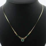 Collier mir Smaragden modern, Gelbgold 585, punzie… - photo 2